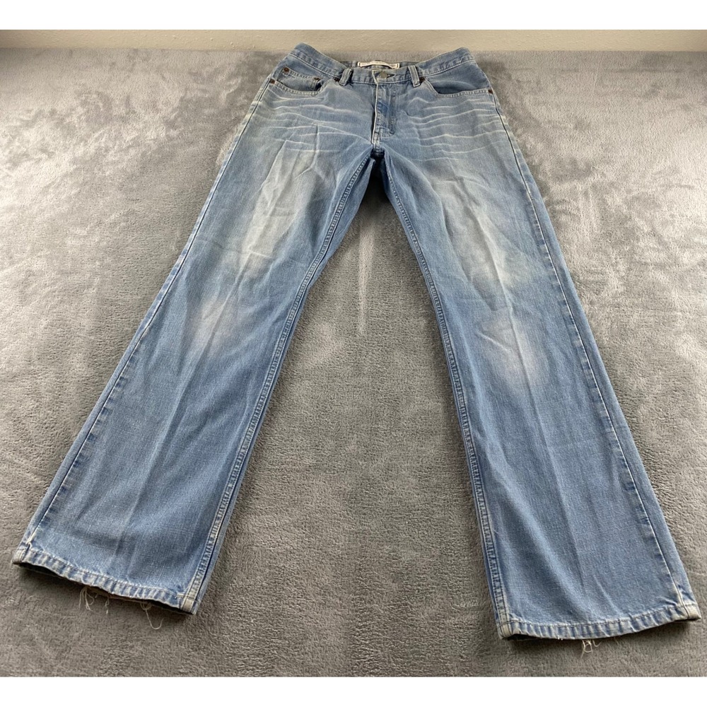 Express Precision Fit Mens 30x30 Boot Cut Light Wash Blue Jeans 98610A-01